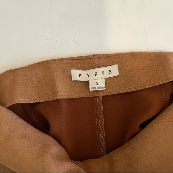 Brown Wrap Effect Faux Suede Skort - Picture 7 of 8
